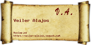 Veiler Alajos névjegykártya